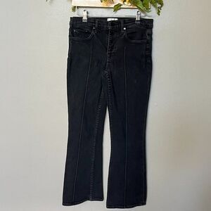Cotton Citizen Jeans Black Front Seam Bootcut Button Up Crop‎ Size 26
